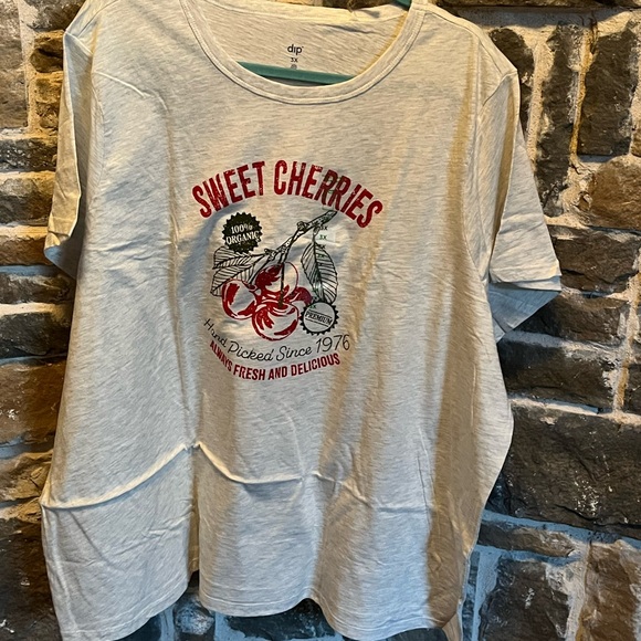 BOGO Dip Tan heather Sweet Cherries Graphic T-Shirt size 3x - Picture 3 of 7